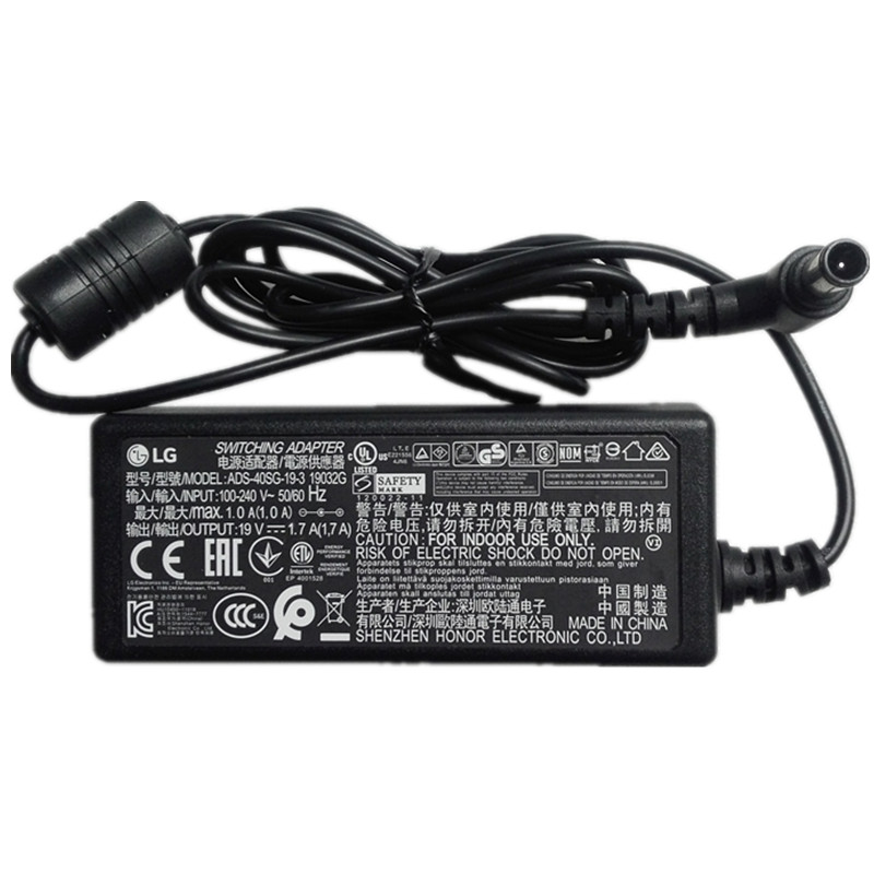 (image for) Genuine 19V 1.7A 32W LG 27EA33VA 24MP55VQ Adapter Charger + Cord
