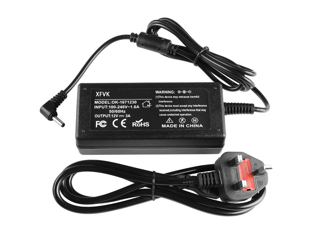 (image for) 36W XFVK Laptop Charger Replacement for 613458-001 With Power Cord